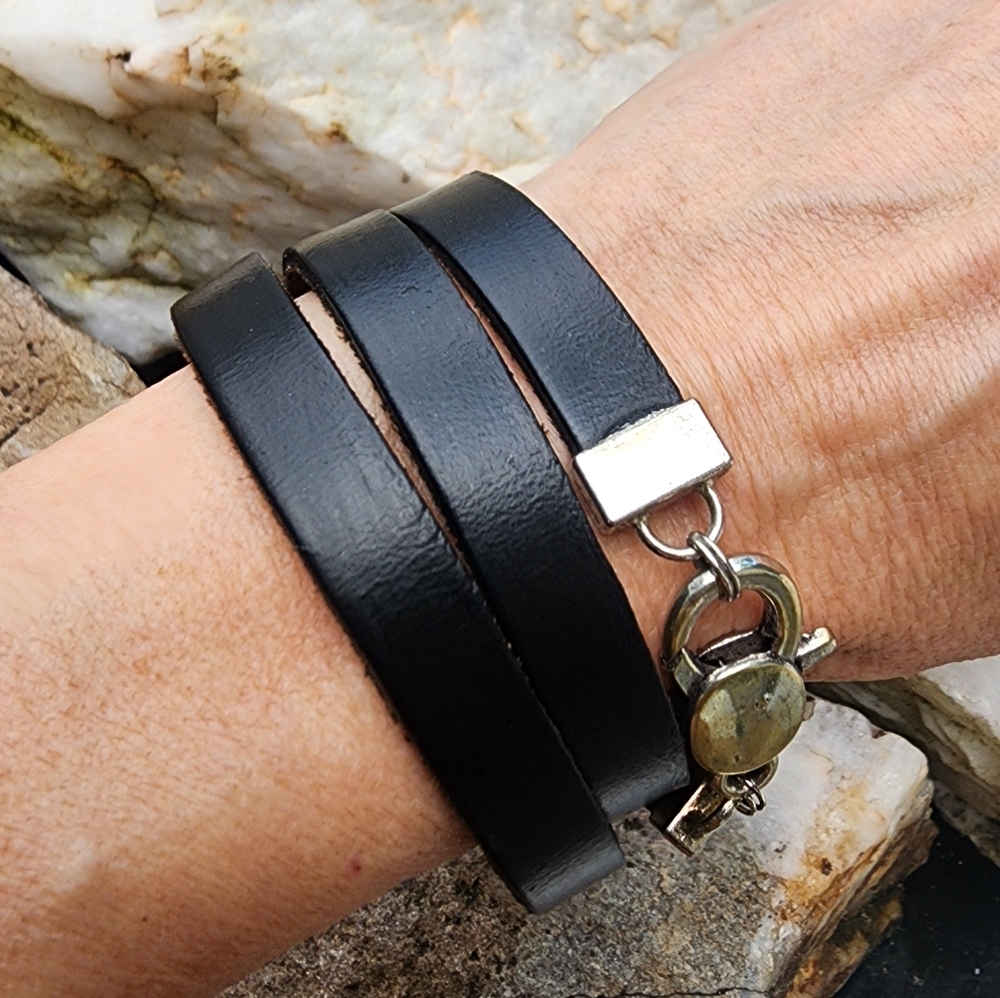 Raw Genuine Leather Boho Index Jewelry Bracelet Index men's women Bracelet 8
